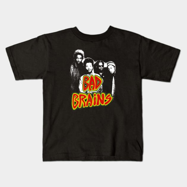 Bad brain stencil design Kids T-Shirt by Lartswear